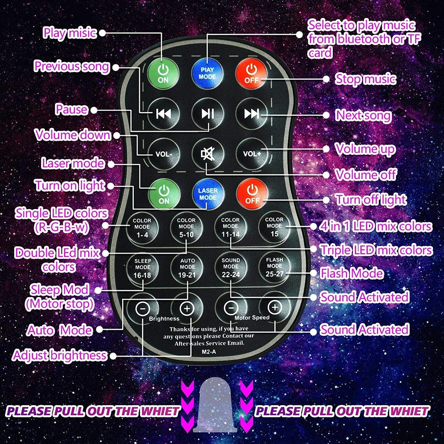 Projector Galaxy Starry Sky Night Light Ocean Star Party Speaker LED Lamp Remote