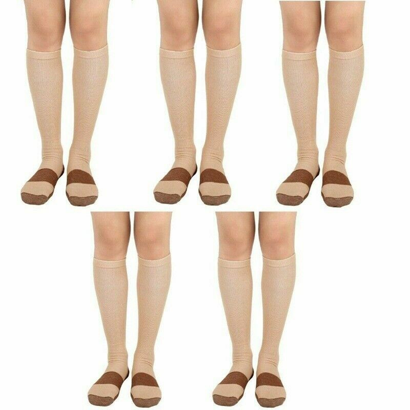 3 Pairs Compression Socks Copper Fit Knee High 20-30mmHg Energy Support Recover