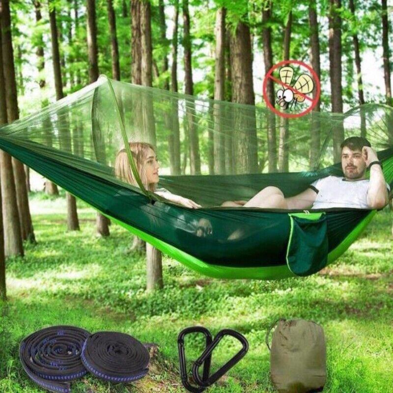 Camping Hammock Tent with Mosquito Net Portable Hanging Bed 441lb Double Person