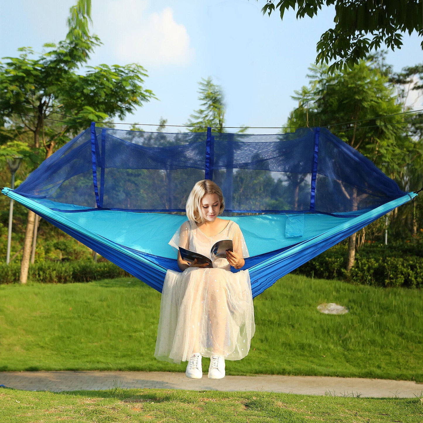600lbs Double Person Camping Hammock with Mosquito Net