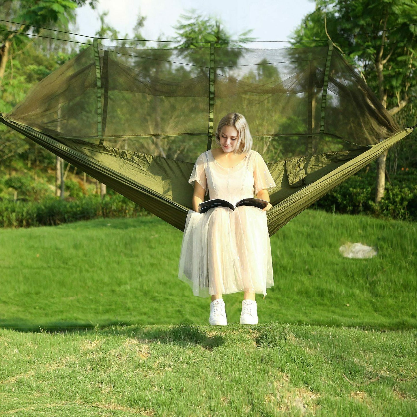 600lbs Double Person Camping Hammock with Mosquito Net