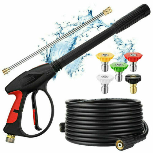 4000PSI High Pressure Power Washer Spray Wand Lance Nozzle Tips Hose Kit M22