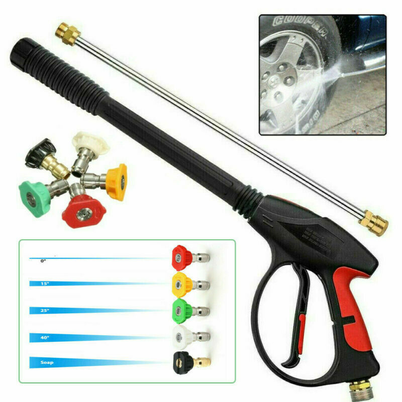 4000PSI High Pressure Power Washer Spray Wand Lance Nozzle Tips Hose Kit M22