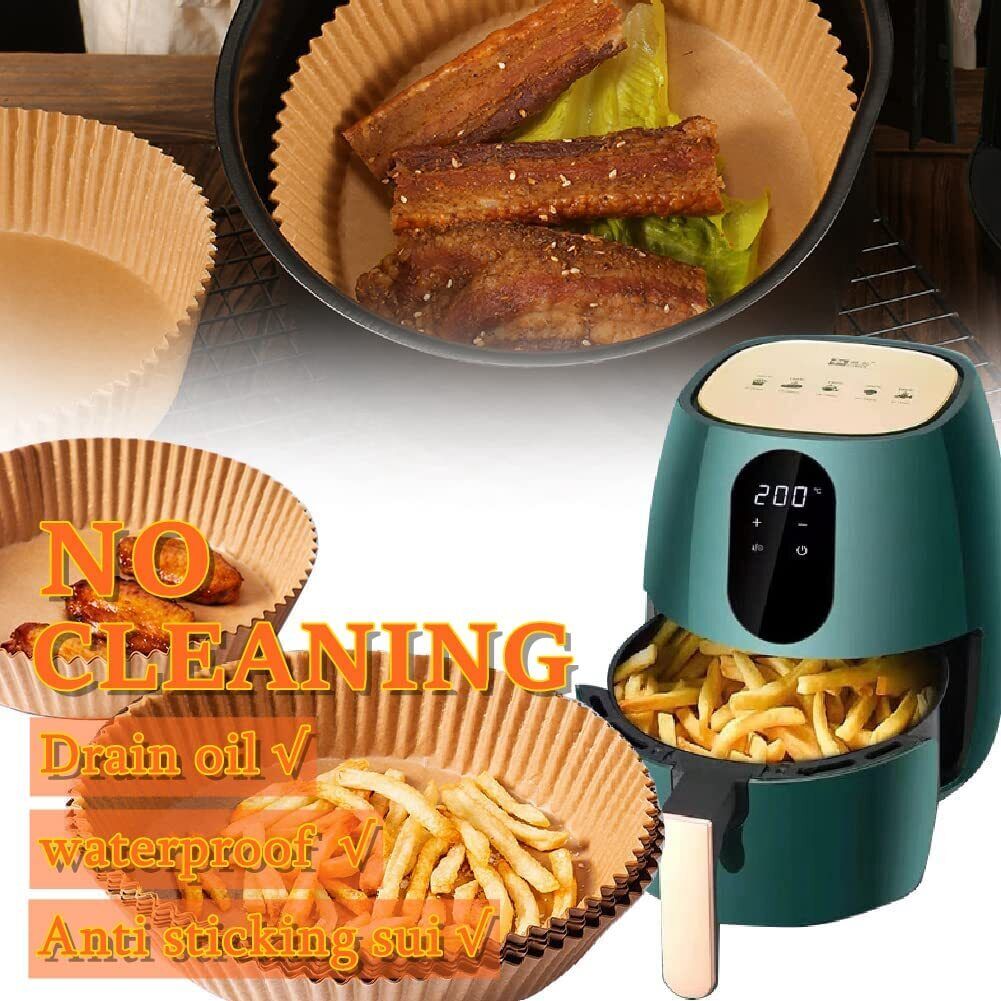 200 pcs Air Fryer Disposable Paper Liners Mat Non-Stick Parchment Paper 6.3"