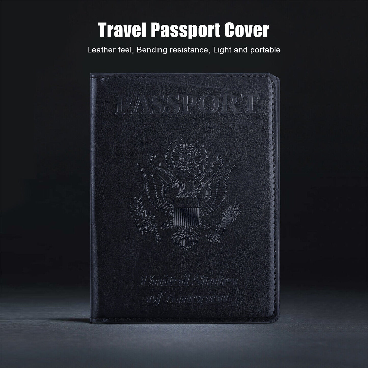 Leather Passport Vaccine Card Wallet Blocking Case Cover