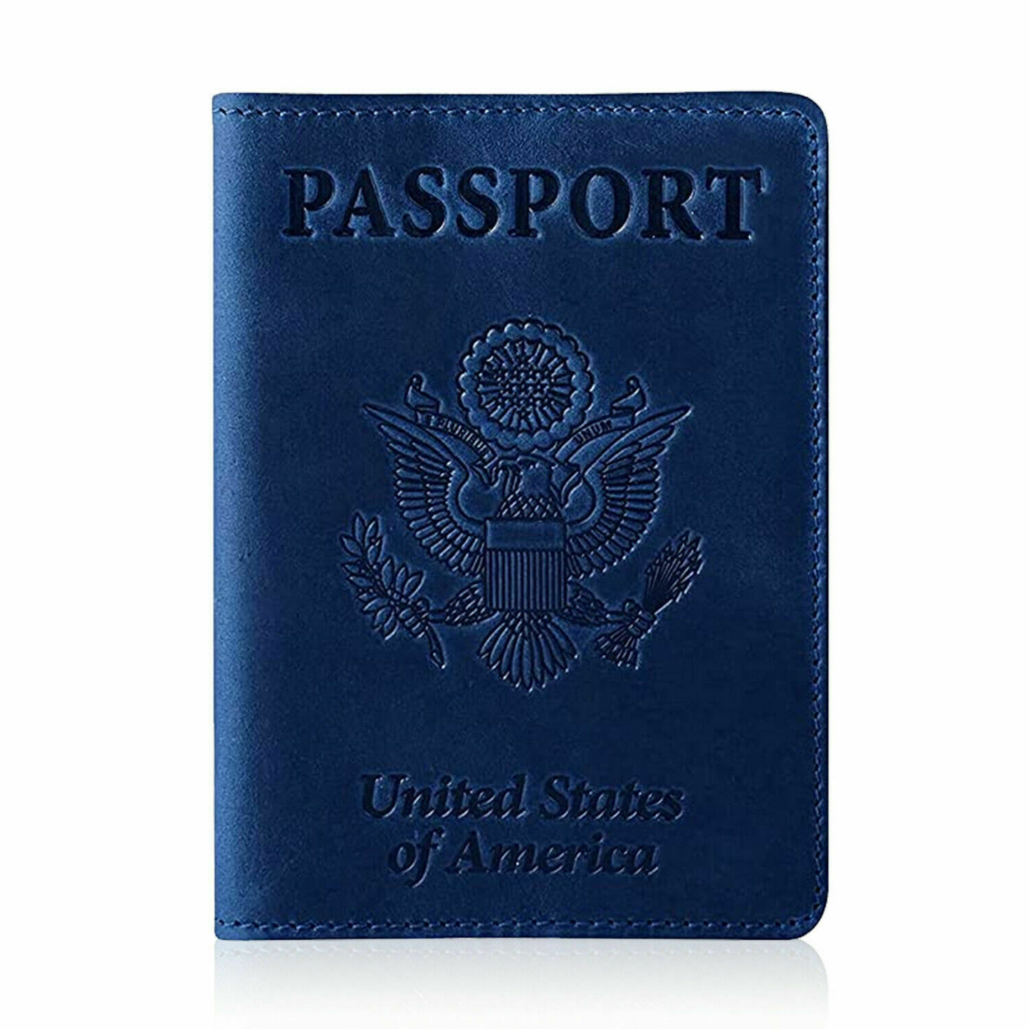 Leather Passport Vaccine Card Wallet Blocking Case Cover