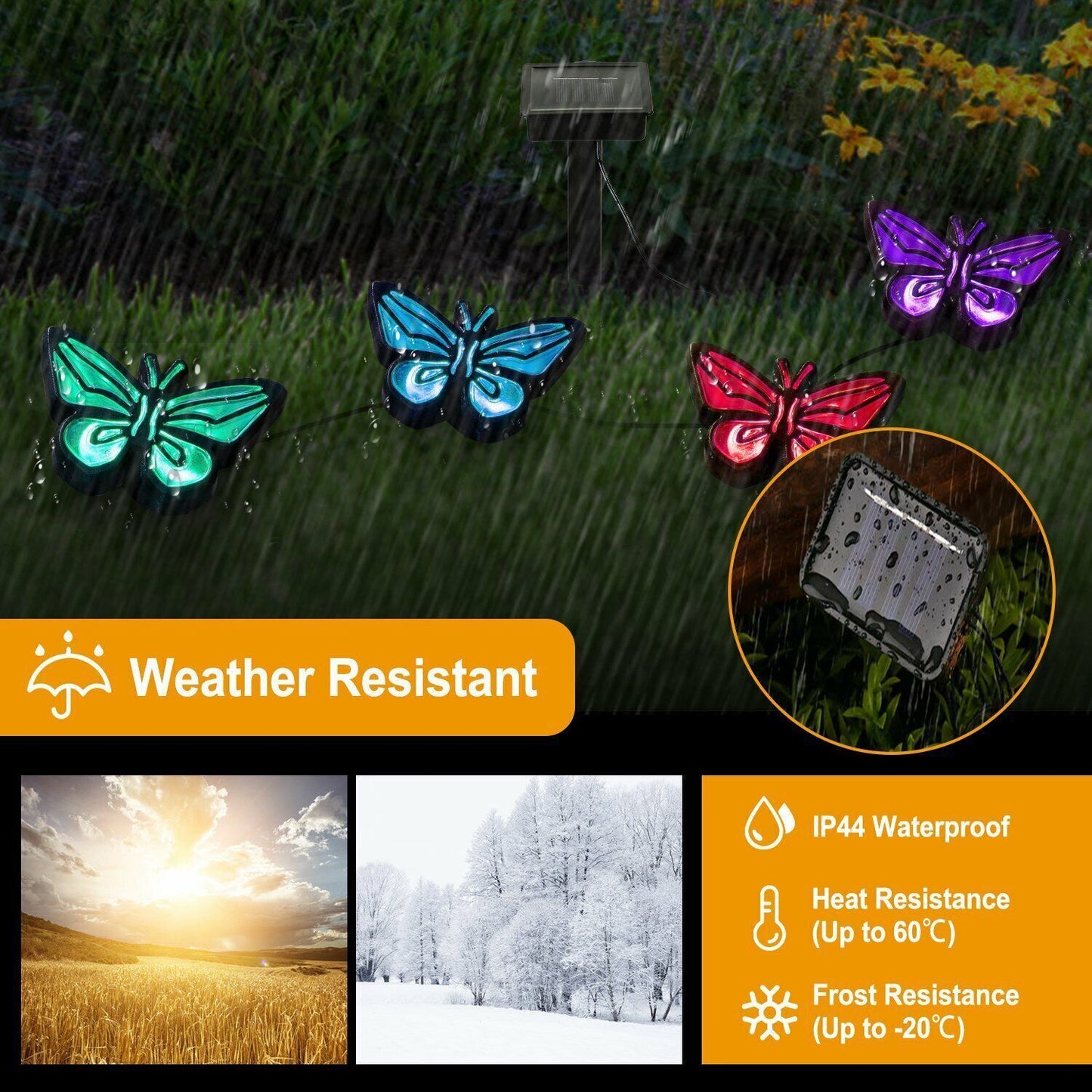 Solar Powered Butterfly Lights Garden Lawn Outdoor Landscape LED Decor Light