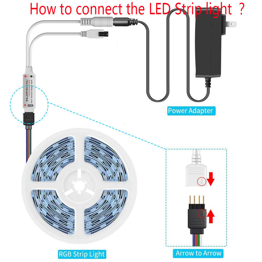 Led Strip Lights 16.4ft RGB  5050 Led Tape Lights Color Changing