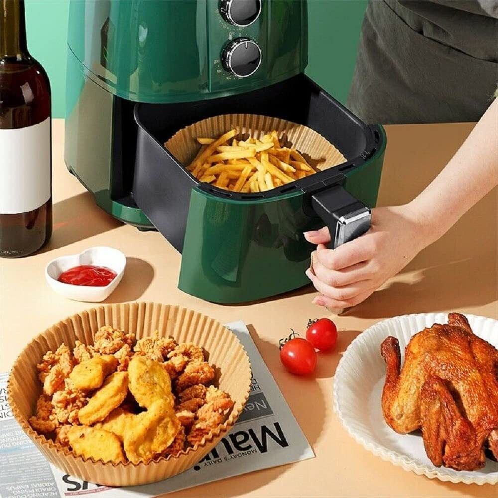 200 pcs Air Fryer Disposable Paper Liners Mat Non-Stick Parchment Paper 6.3"