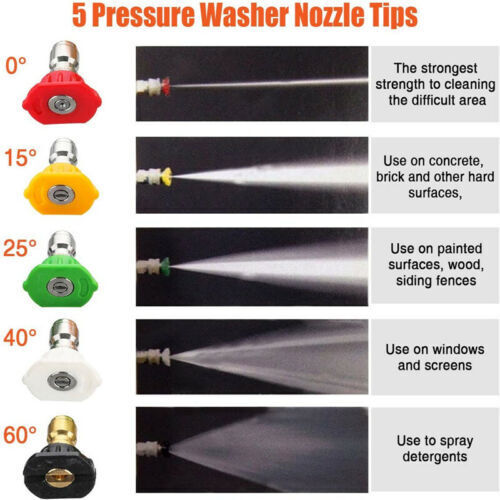 4000PSI High Pressure Power Washer Spray Wand Lance Nozzle Tips Hose Kit M22