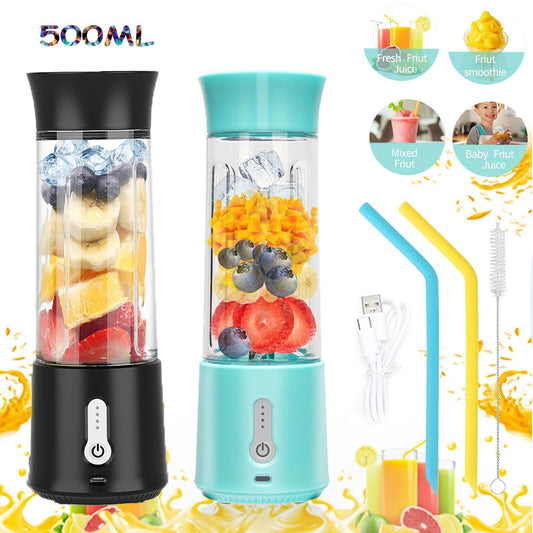 500ML Portable Blender USB Rechargeable Fruit Juicer Cup Mixer Jet Squeezers New