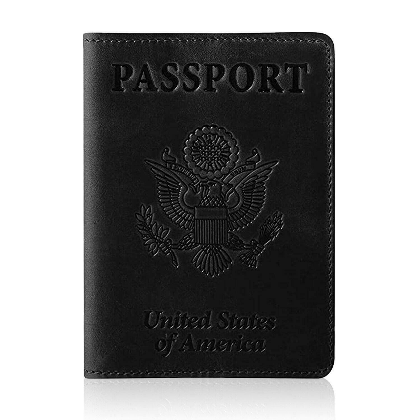 Leather Passport Vaccine Card Wallet Blocking Case Cover