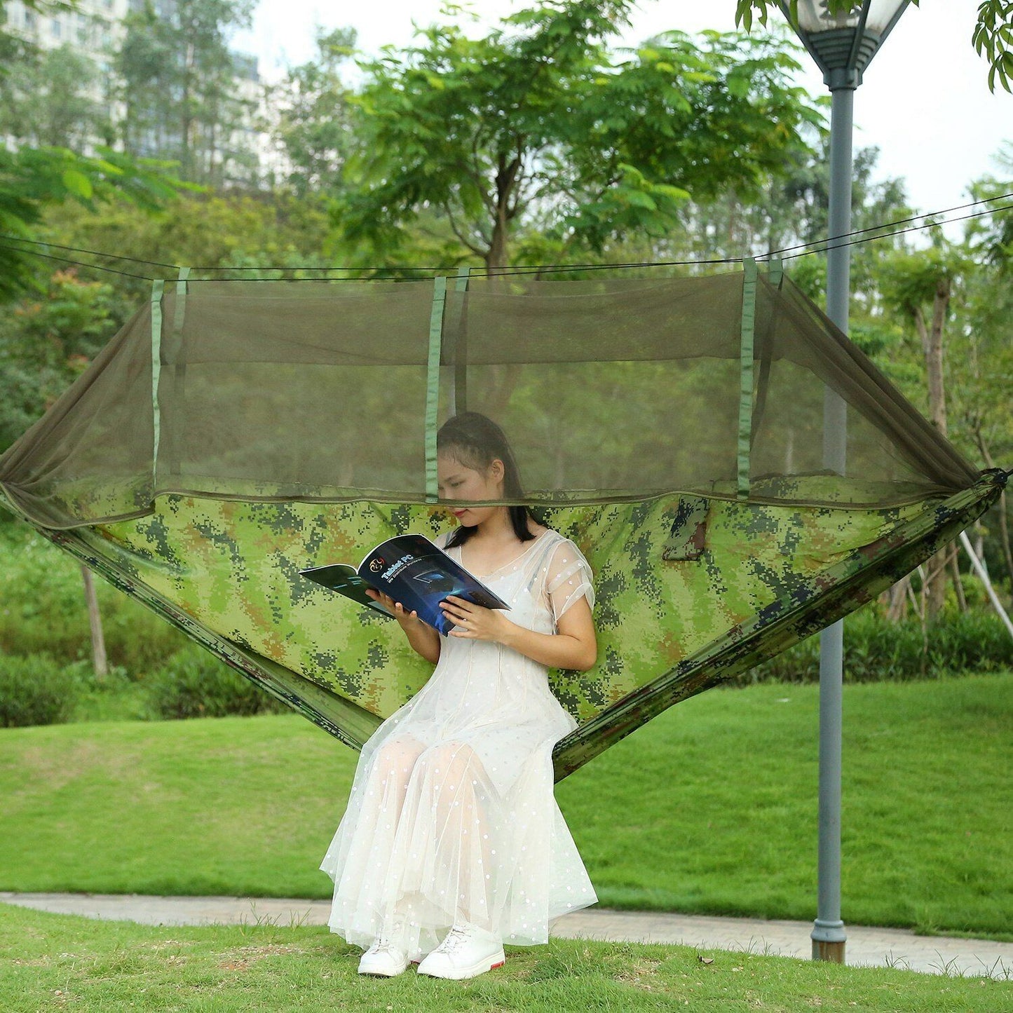 600lbs Double Person Camping Hammock with Mosquito Net