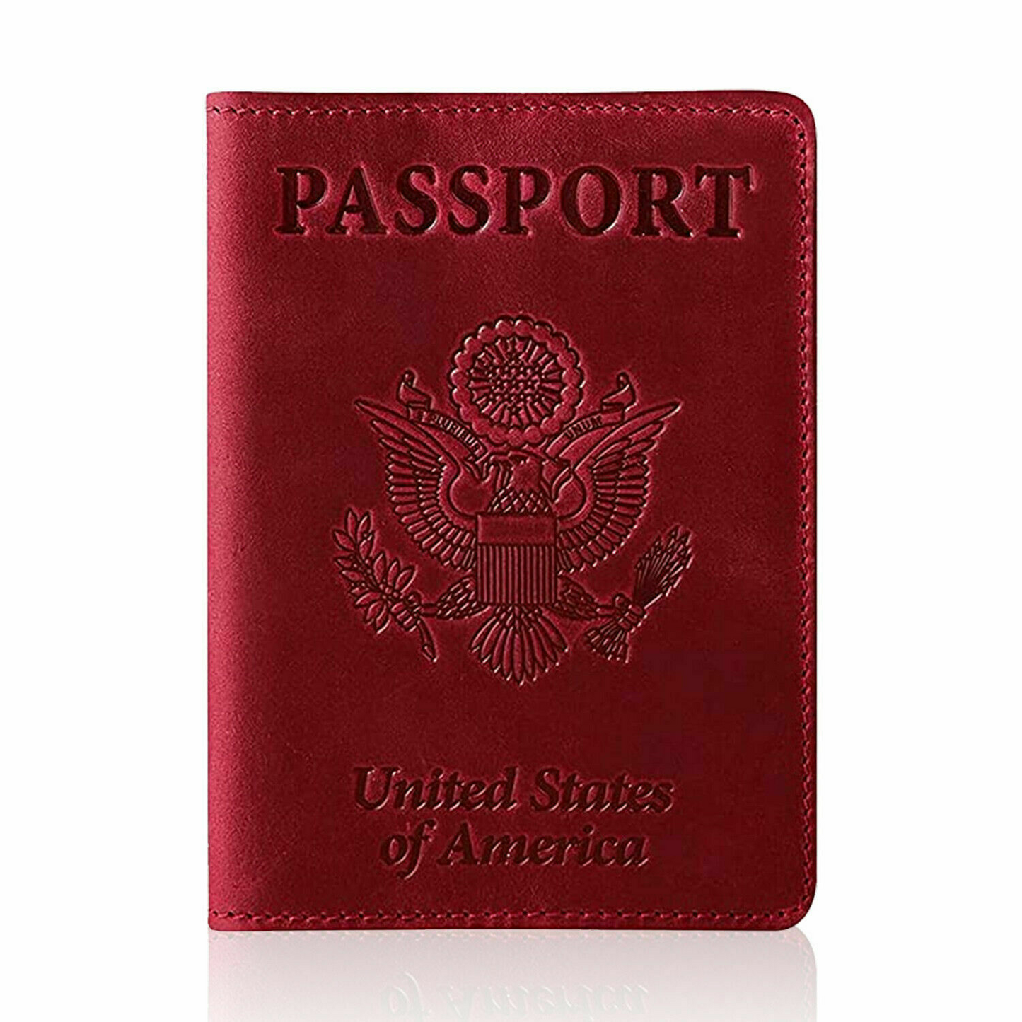 Leather Passport Vaccine Card Wallet Blocking Case Cover