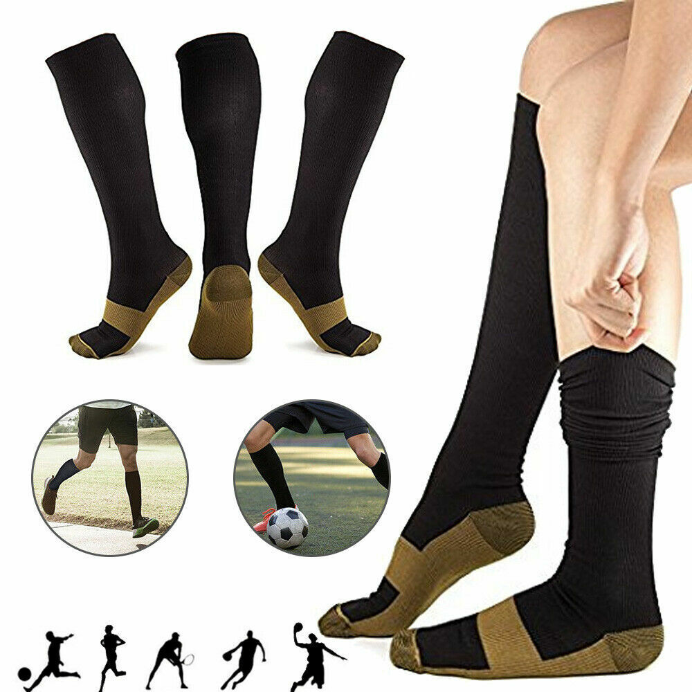 3 Pairs Compression Socks Copper Fit Knee High 20-30mmHg Energy Support Recover