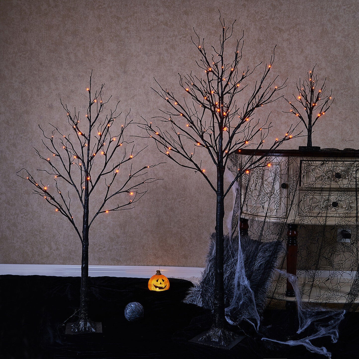 Hairui Lighted Halloween Tree Orange Lights Spooky Tree Lights Halloween Decor