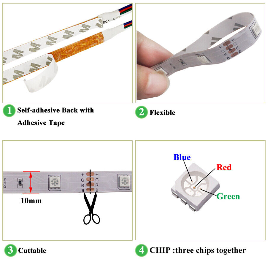 Led Strip Lights 16.4ft RGB  5050 Led Tape Lights Color Changing