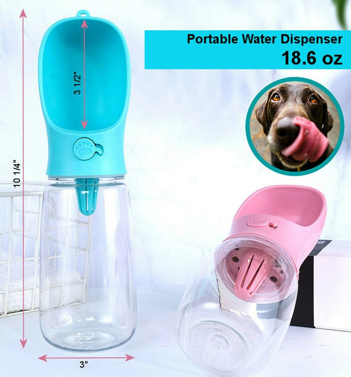 Dog Water Bottle - Leak Proof Portable Water Dispenser for Outdoor