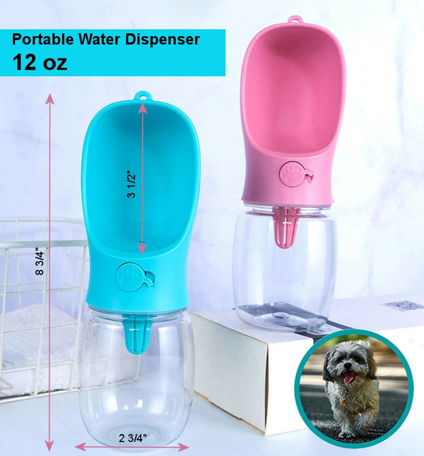 Dog Water Bottle - Leak Proof Portable Water Dispenser for Outdoor