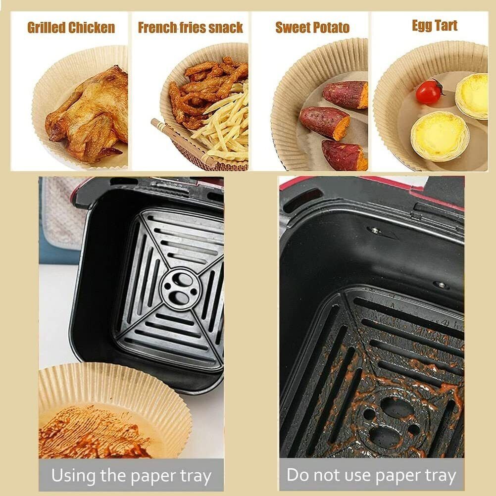 200 pcs Air Fryer Disposable Paper Liners Mat Non-Stick Parchment Paper 6.3"