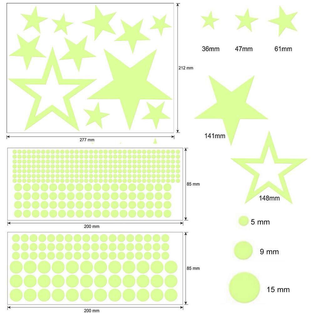 435pcs Glow In The Dark Luminous Stars & Moon Wall Stickers Decal Kid Room Decor