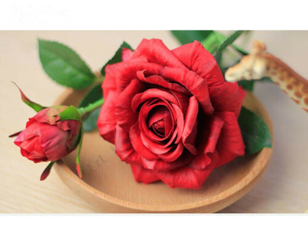 Artificial Silk Flower Pink Red Peony Rose Wedding Bouquet