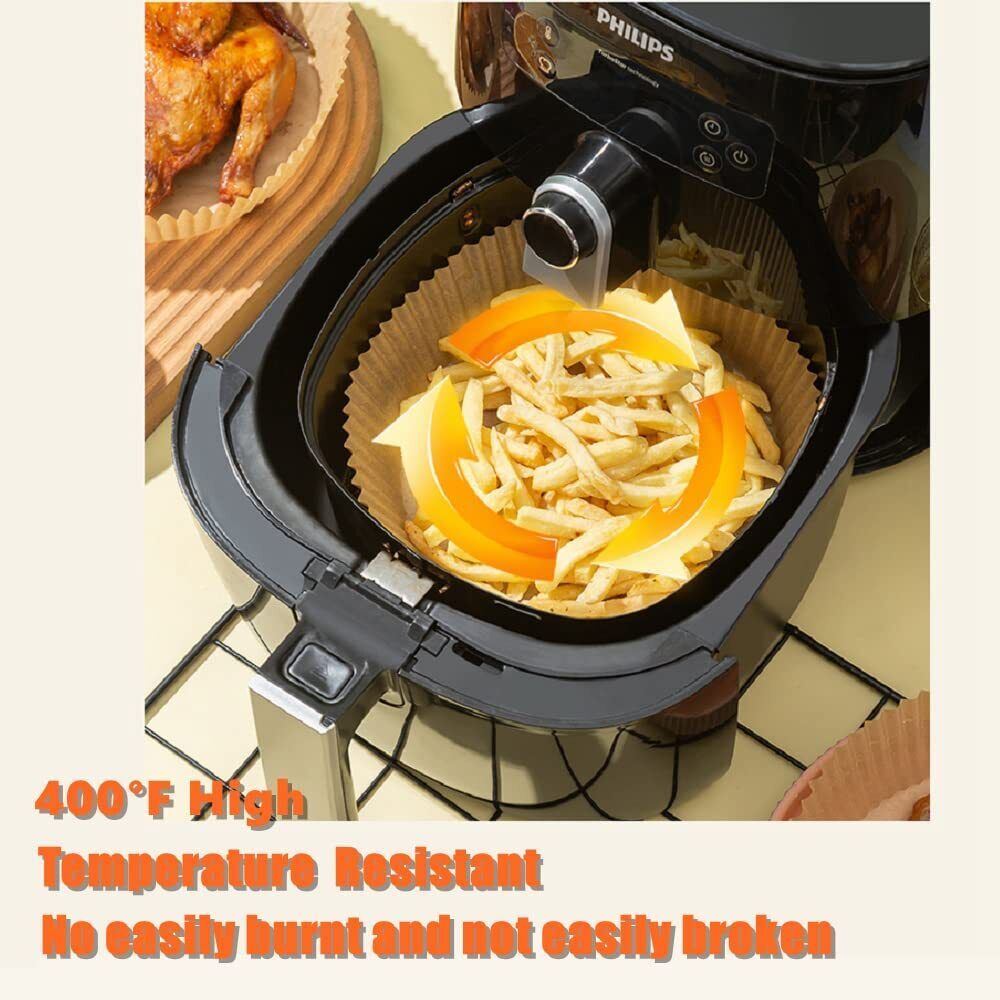 200 pcs Air Fryer Disposable Paper Liners Mat Non-Stick Parchment Paper 6.3"