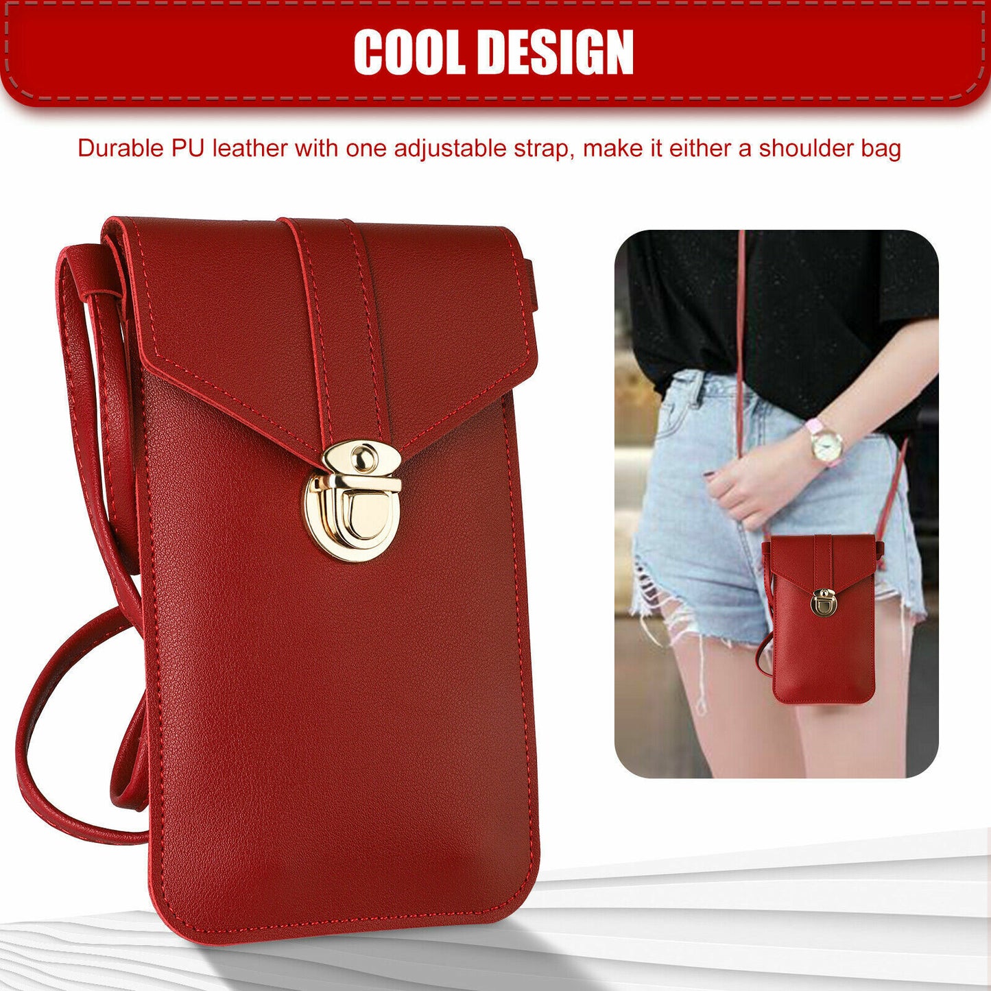 Women  Crossbody Cell Phone Shoulder Case POP