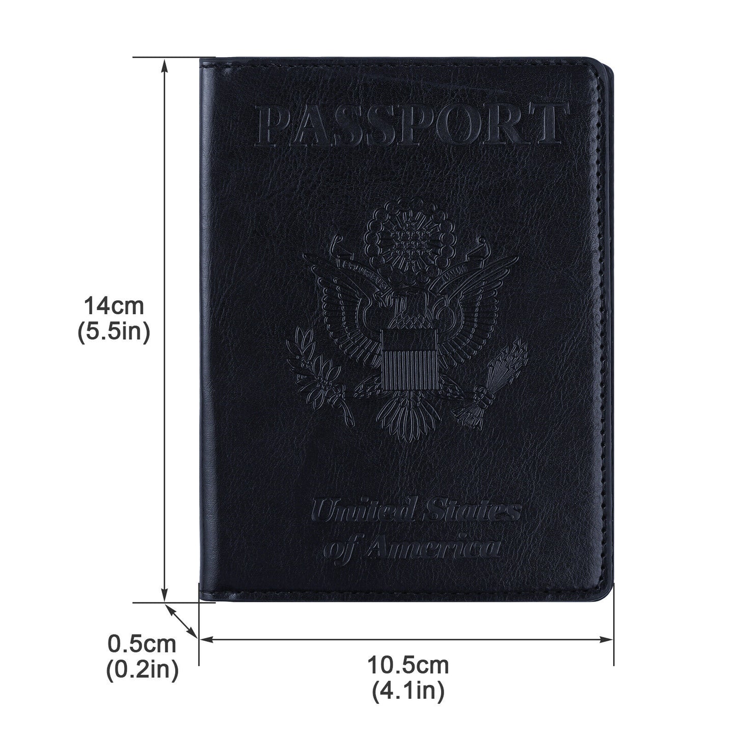 Leather Passport Vaccine Card Wallet Blocking Case Cover