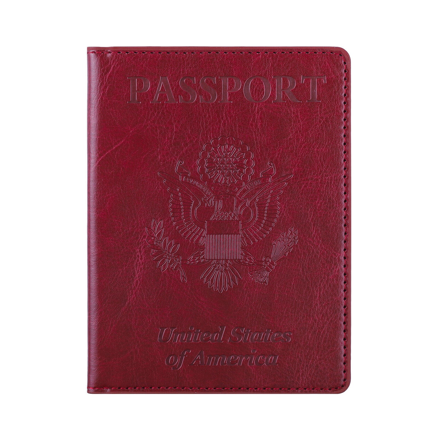 Leather Passport Vaccine Card Wallet Blocking Case Cover