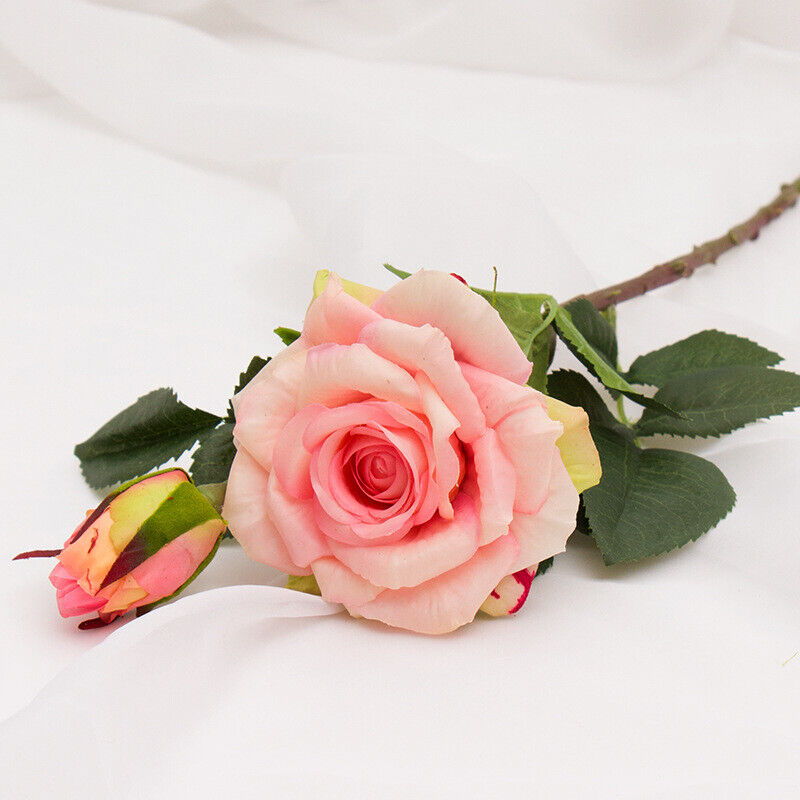 Artificial Silk Flower Pink Red Peony Rose Wedding Bouquet